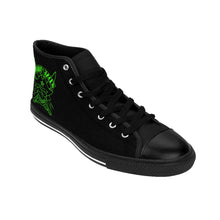 Load image into Gallery viewer, 5 Women's High-top Sneakers Green Skull by Calico Jacks