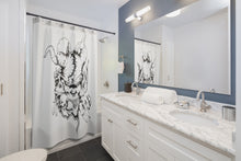 Load image into Gallery viewer, 2 Shower Curtain Demon White design by Calico Jacks