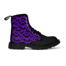 Load image into Gallery viewer, 4 Men's Canvas Boots Purple Bats by Calico Jacks