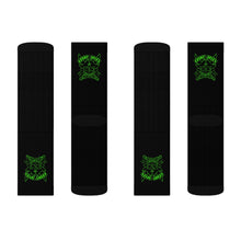 Load image into Gallery viewer, 2 Green Skulls on Socks by Calico Jacks