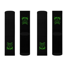 Load image into Gallery viewer, 9 Green Skulls on Socks by Calico Jacks