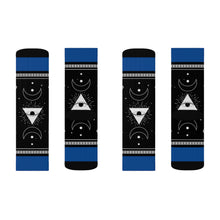 Load image into Gallery viewer, 5 Pyramid Blue Socks by Calico Jacks