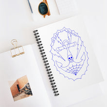 Load image into Gallery viewer, 5 Anchor Tattoo Note Book - White - Spiral Notebook - Ruled Line by Calico Jacks
