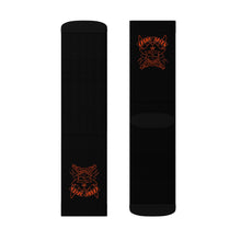 Load image into Gallery viewer, 3 Orange Skulls on Socks by Calico Jacks