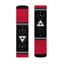 Load image into Gallery viewer, 1 Moon Pyramid Rouge Socks by Calico Jacks