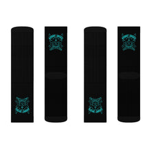 Load image into Gallery viewer, 2 Blue Skulls on Socks by Calico Jacks