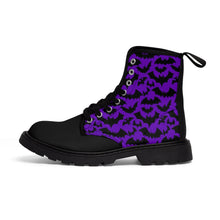 Load image into Gallery viewer, 5 Men's Canvas Boots Purple Bats by Calico Jacks