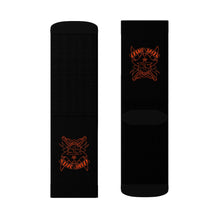 Load image into Gallery viewer, 7 Orange Skulls on Socks by Calico Jacks