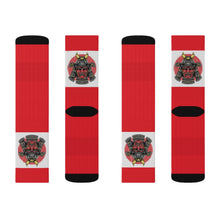 Load image into Gallery viewer, 9 Samurai on Red Socks by Calico Jacks
