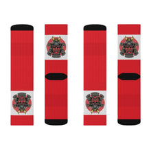 Cargar imagen en el visor de la galería, 9 Samurai on Red Socks by Calico Jacks