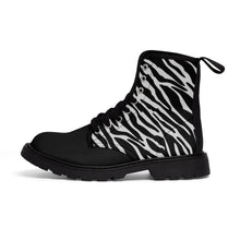 Load image into Gallery viewer, 2 Men&#39;s Canvas Boots Zebra Stripe by Calico Jacks
