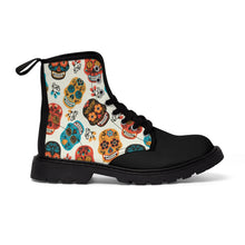 Load image into Gallery viewer, 3 Women&#39;s Canvas Boots Sugar Skulls by Calico Jacks
