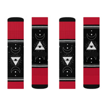 Load image into Gallery viewer, 9 Moon Pyramid Rouge Socks by Calico Jacks