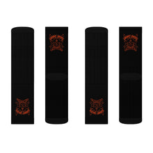 Load image into Gallery viewer, 2 Orange Skulls on Socks by Calico Jacks
