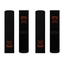 Load image into Gallery viewer, 9 Orange Skulls on Socks by Calico Jacks