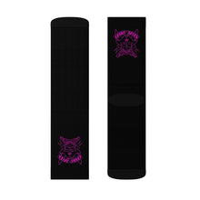 Load image into Gallery viewer, 3 Purple Skulls on Socks by Calico Jacks