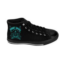 Load image into Gallery viewer, 4 Women's High-top Sneakers Blue Skull by Calico Jacks