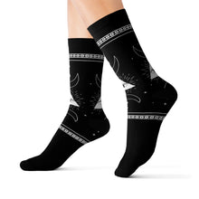 Cargar imagen en el visor de la galería, 4 Moon Pyramid Black Socks by Calico Jacks