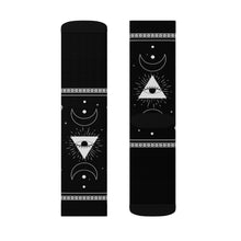 Cargar imagen en el visor de la galería, 1 Moon Pyramid Black Socks by Calico Jacks