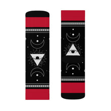 Load image into Gallery viewer, 6 Moon Pyramid Rouge Socks by Calico Jacks