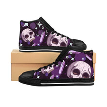 Load image into Gallery viewer, 1 Men's High-top Sneakers Skulls and Amethysts by Calico Jacks