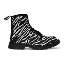 Load image into Gallery viewer, Women's Canvas Boots Zebra Print by Calico Jacks