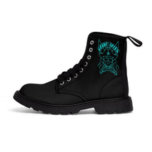 Load image into Gallery viewer, 2 Men&#39;s Canvas Boots Blue Skull by Calico Jacks
