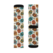 Load image into Gallery viewer, 10 Sugar Skulls on Socks by Calico Jacks