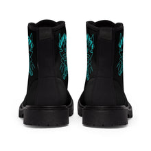 Load image into Gallery viewer, 7 Men's Canvas Boots Blue Skull by Calico Jacks