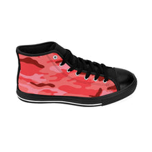 Load image into Gallery viewer, 6 Women&#39;s High-top Sneakers Coral Pink Camouflage by Calico Jacks
