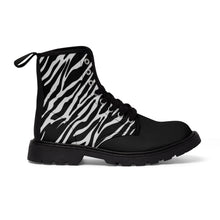 Load image into Gallery viewer, 4 Men&#39;s Canvas Boots Zebra Stripe by Calico Jacks
