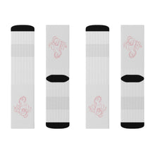 Load image into Gallery viewer, 9 Red Hula Girl on Socks by Calico Jacks