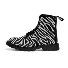 Load image into Gallery viewer, Women's Canvas Boots Zebra Print by Calico Jacks