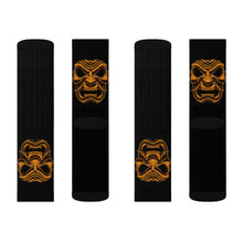 Load image into Gallery viewer, 9 Gold Oni on Blacks Socks by Calico Jacks