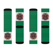 Cargar imagen en el visor de la galería, 9 Samurai on Green Socks by Calico Jacks