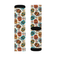 Load image into Gallery viewer, 3 Sugar Skulls on Socks by Calico Jacks