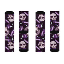 Load image into Gallery viewer, 2 Skulls and Amethysts on Socks by Calico Jacks