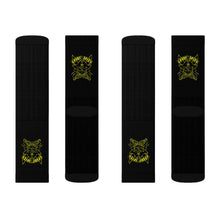 Load image into Gallery viewer, 9 Yellow Skulls on Socks by Calico Jacks