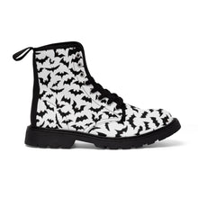 Load image into Gallery viewer, 3 Women&#39;s Canvas Boots White Bats by Calico Jacks
