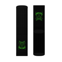 Load image into Gallery viewer, 11 Green Skulls on Socks by Calico Jacks