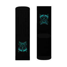 Load image into Gallery viewer, 6 Blue Skulls on Socks by Calico Jacks