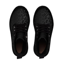 Load image into Gallery viewer, 6 Men's Canvas Boots Black Leopard Print by Calico Jacks