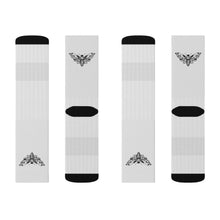 Load image into Gallery viewer, 9 Death's Head Moths on Socks by Calico Jacks