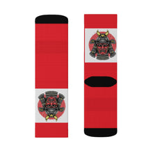 Cargar imagen en el visor de la galería, 6 Samurai on Red Socks by Calico Jacks