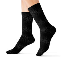 Load image into Gallery viewer, 8 Black Leopard Print Socks by Calico Jacks