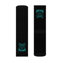 Load image into Gallery viewer, 3 Blue Skulls on Socks by Calico Jacks