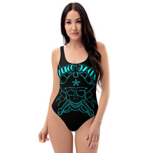 Load image into Gallery viewer, 1 One-Piece Swimsuit Skull Blue design by Calico Jacks