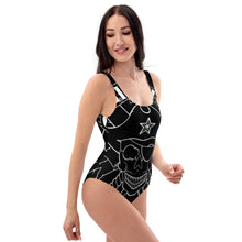 Load image into Gallery viewer, 2 One-Piece Swimsuit Big Skull Black design by Calico Jacks