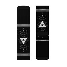 Cargar imagen en el visor de la galería, 3 Moon Pyramid Black Socks by Calico Jacks