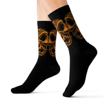 Load image into Gallery viewer, 8 Gold Oni on Blacks Socks by Calico Jacks
